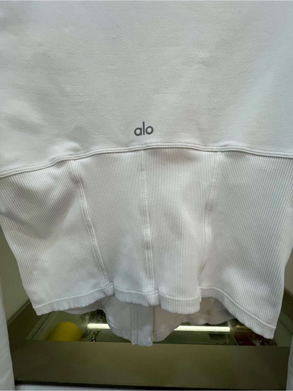 ALO Yoga White Fitted Zip-Front Bomber Jacket Size Medium - Picture 7 of 7